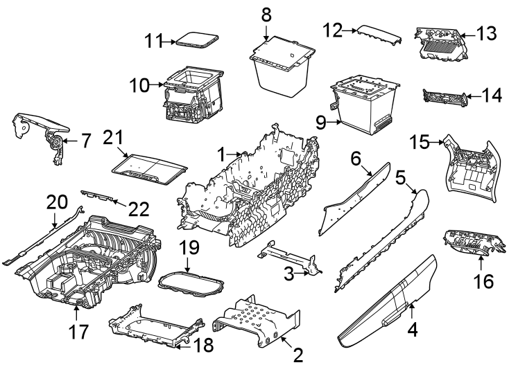 Diagram Front console. for your Jeep