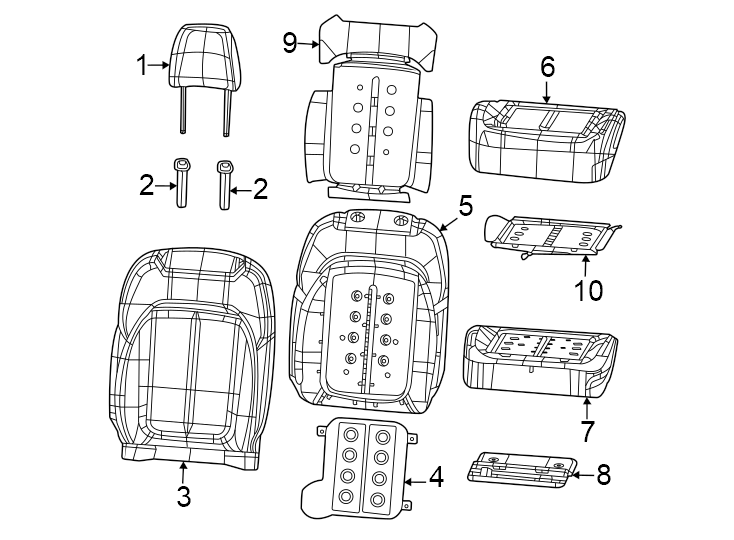 1ALL. Cloth. Covers & pads. Leather. Non-locking. Power adjust 20-WAY. Power adjust 8-WAY. Seat back. Seat cushion. W/MASSAGE. W/O massage. W/O vented. W/VENTED.https://images.simplepart.com/images/parts/motor/fullsize/WS22617.png