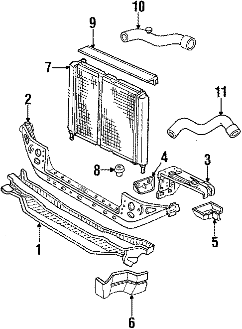 7RADIATOR & COMPONENTS. RADIATOR SUPPORT.https://images.simplepart.com/images/parts/motor/fullsize/XA88055.png