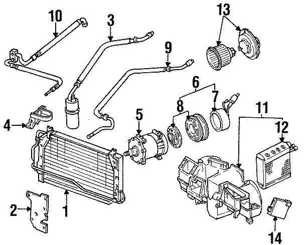 13AIR CONDITIONER & HEATER. COMPRESSOR & LINES. CONDENSER. EVAPORATOR COMPONENTS.https://images.simplepart.com/images/parts/motor/fullsize/XA89065.png