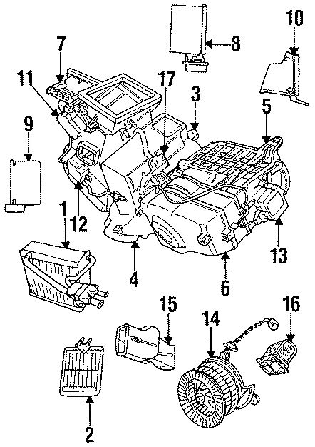 14AIR CONDITIONER & HEATER. EVAPORATOR & HEATER COMPONENTS.https://images.simplepart.com/images/parts/motor/fullsize/XH93110.png