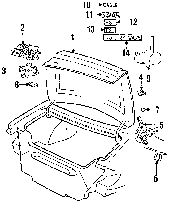 8TRUNK LID. EXTERIOR TRIM. LID & COMPONENTS.https://images.simplepart.com/images/parts/motor/fullsize/XH93520.png