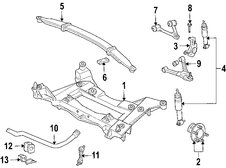 Diagram FRONT SUSPENSION. for your 2018 GMC Sierra 2500 HD 6.6L Duramax V8 DIESEL A/T 4WD SLE Extended Cab Pickup Fleetside 