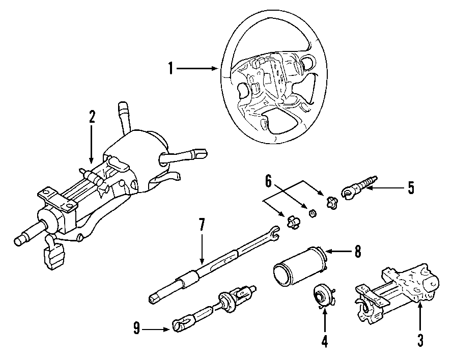 STEERING COLUMN. STEERING WHEEL.