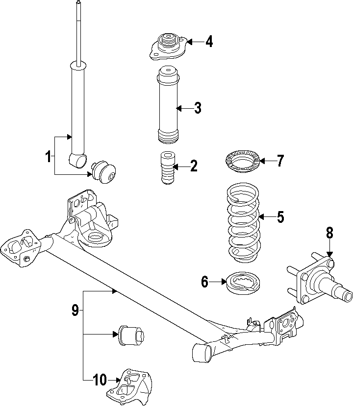 Diagram REAR SUSPENSION. REAR AXLE. SUSPENSION COMPONENTS. for your 2011 GMC Sierra 2500 HD 6.0L Vortec V8 FLEX A/T RWD SLE Crew Cab Pickup 