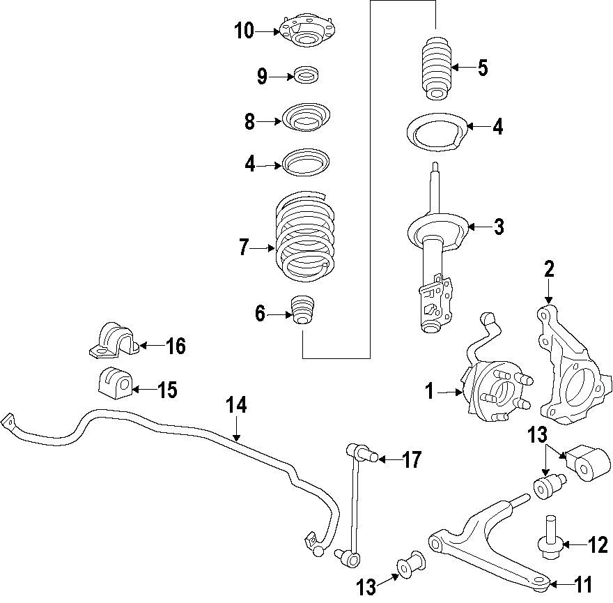 Diagram FRONT SUSPENSION. LOWER CONTROL ARM. STABILIZER BAR. SUSPENSION COMPONENTS. for your 2006 GMC Sierra 3500 6.0L Vortec V8 A/T RWD SLE Extended Cab Pickup Fleetside 