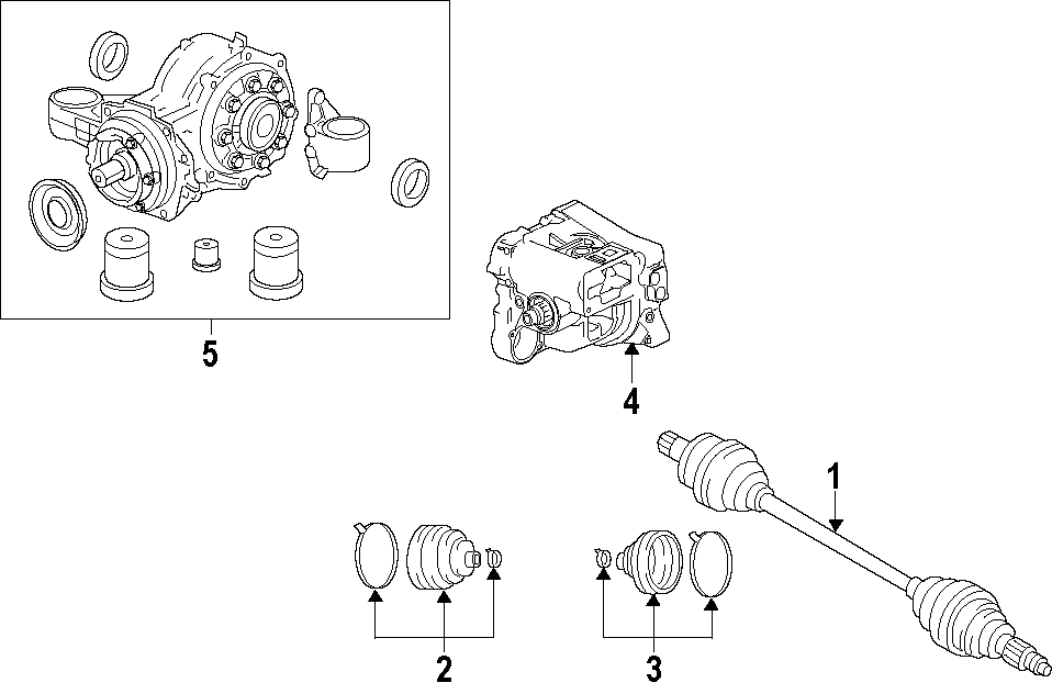 Diagram REAR AXLE. AXLE SHAFTS & JOINTS. DIFFERENTIAL. DRIVE AXLES. PROPELLER SHAFT. for your 2004 GMC Sierra 2500 HD 8.1L Vortec V8 M/T 4WD SLE Standard Cab Pickup Fleetside 