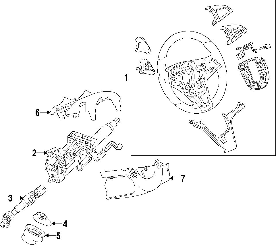 Diagram STEERING COLUMN. STEERING WHEEL. for your 2005 Chevrolet Astro   