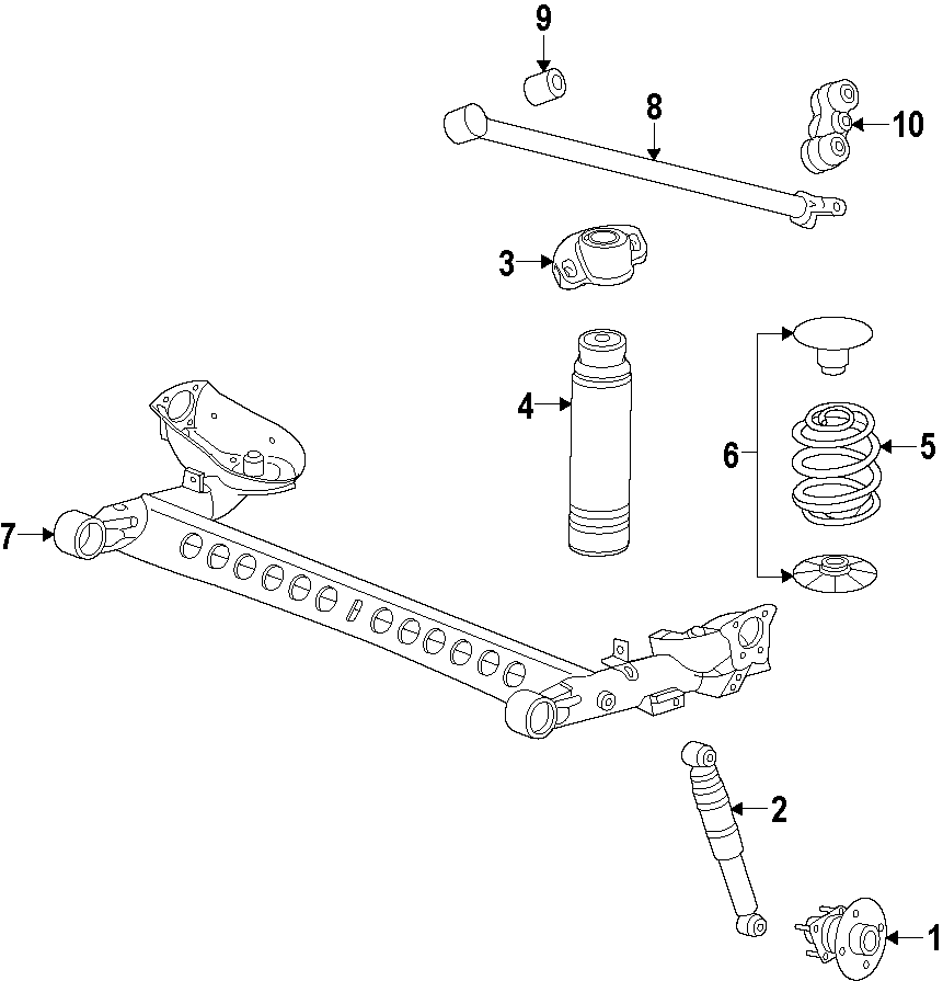 Diagram REAR SUSPENSION. REAR AXLE. SUSPENSION COMPONENTS. for your 2014 GMC Sierra 2500 HD  WT Standard Cab Pickup 