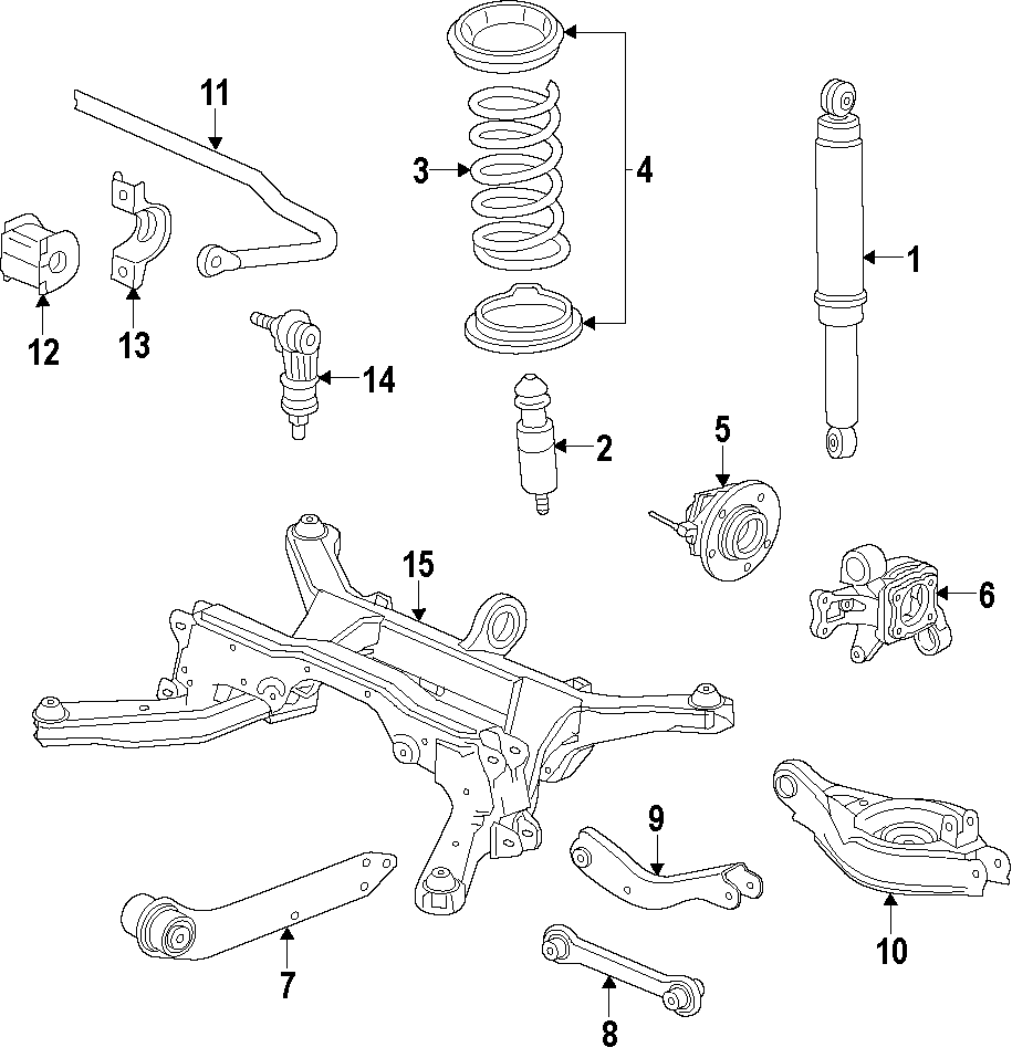 Diagram REAR SUSPENSION. for your 2011 GMC Sierra 2500 HD 6.0L Vortec V8 FLEX A/T RWD SLE Crew Cab Pickup 