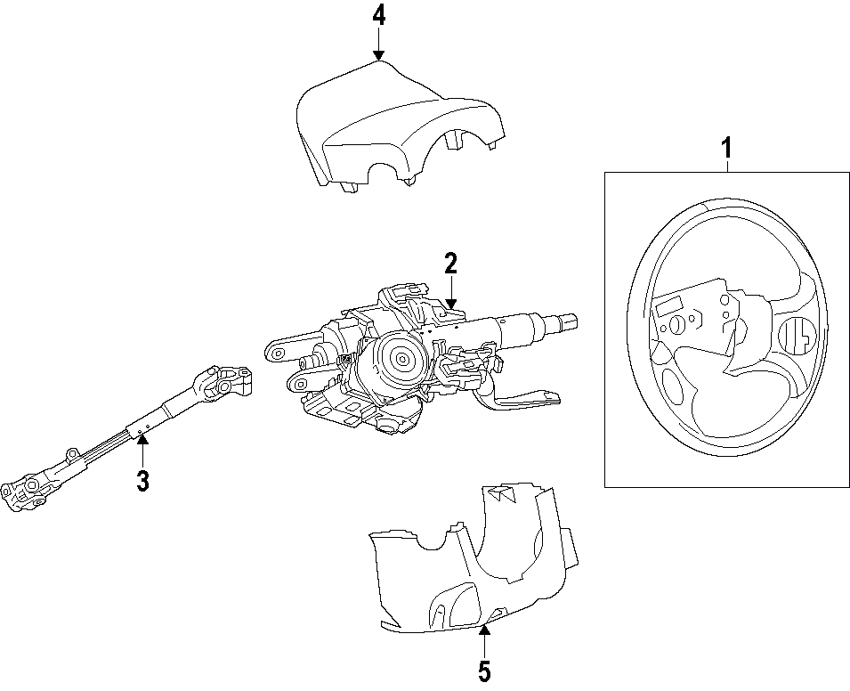 Diagram STEERING COLUMN. STEERING WHEEL. for your 2005 Chevrolet Blazer Xtreme Sport Utility  