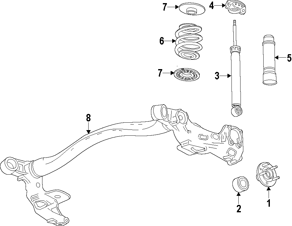 Diagram REAR SUSPENSION. REAR AXLE. SUSPENSION COMPONENTS. for your 2017 GMC Sierra 2500 HD 6.0L Vortec V8 FLEX A/T 4WD Denali Crew Cab Pickup Fleetside 