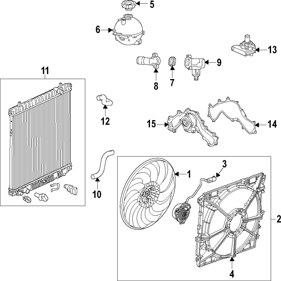 Diagram Cooling system. Cooling fan. for your 2004 Chevrolet Silverado   