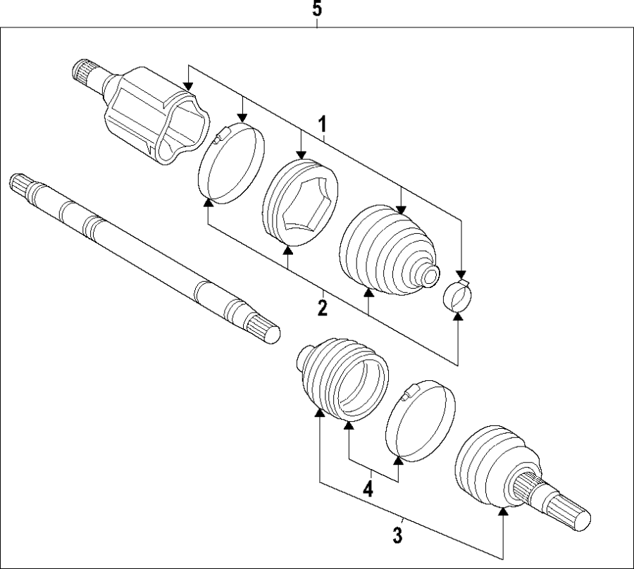 Diagram Drive axles. Axle shafts & joints. for your 2004 GMC Sierra 2500 HD 8.1L Vortec V8 M/T 4WD SLE Standard Cab Pickup Fleetside 