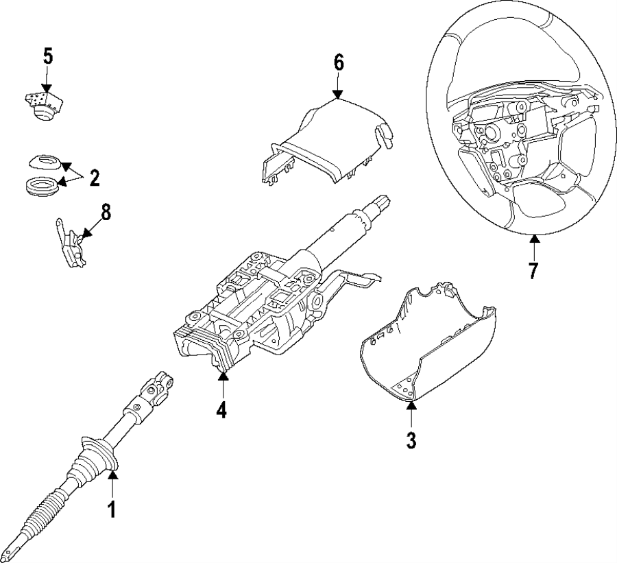 Diagram Steering column. Steering wheel. for your 2005 Chevrolet Malibu   