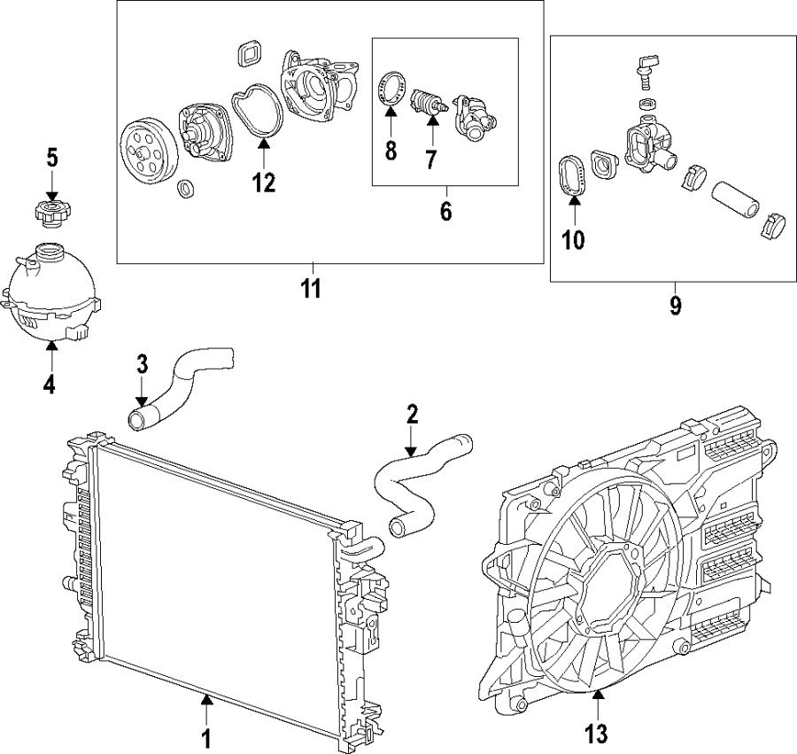 Diagram COOLING SYSTEM. COOLING FAN. RADIATOR. for your Buick