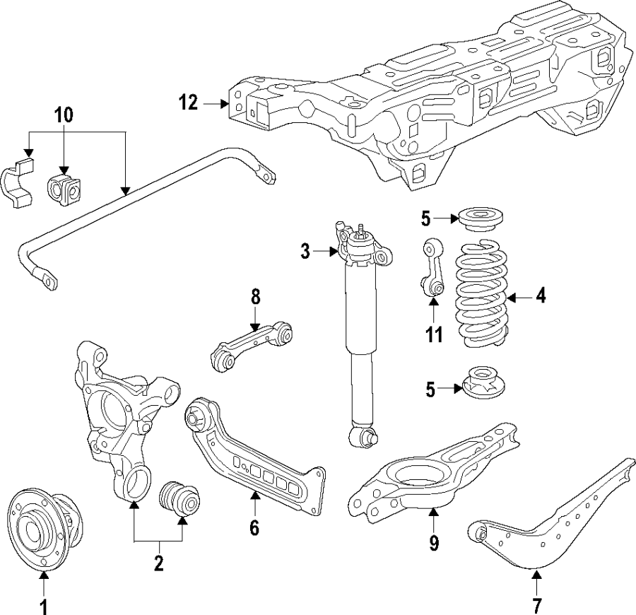 Diagram REAR SUSPENSION. for your 2015 GMC Sierra 2500 HD 6.0L Vortec V8 A/T 4WD Base Crew Cab Pickup Fleetside 