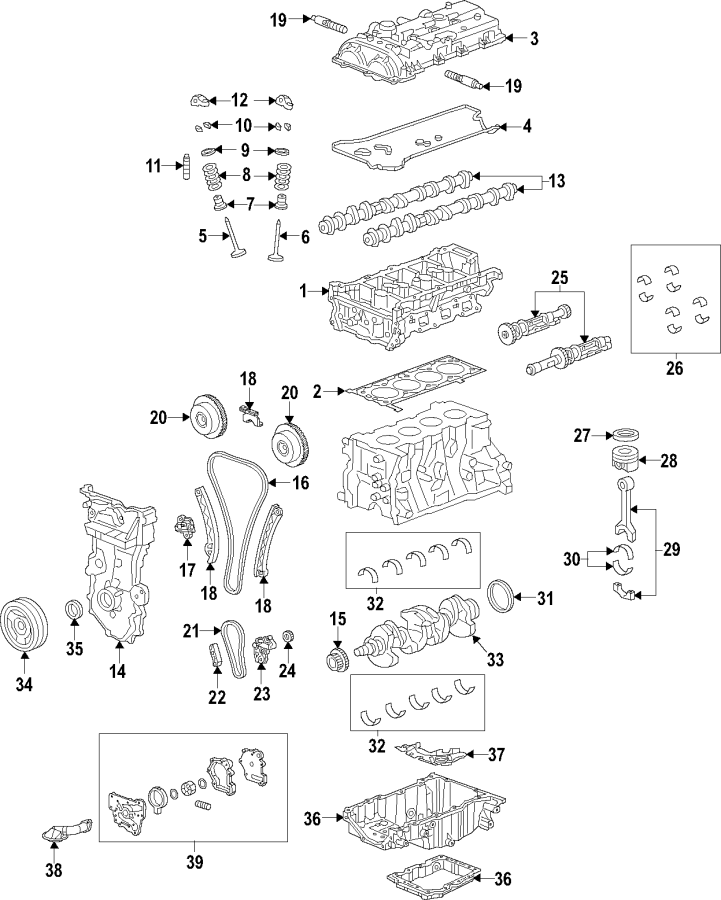 Diagram CAMSHAFT & TIMING. CRANKSHAFT & BEARINGS. CYLINDER HEAD & VALVES. LUBRICATION. MOUNTS. PISTONS. RINGS & BEARINGS. for your 2004 GMC Sierra 2500 HD 6.6L Duramax V8 DIESEL A/T 4WD SLE Crew Cab Pickup 