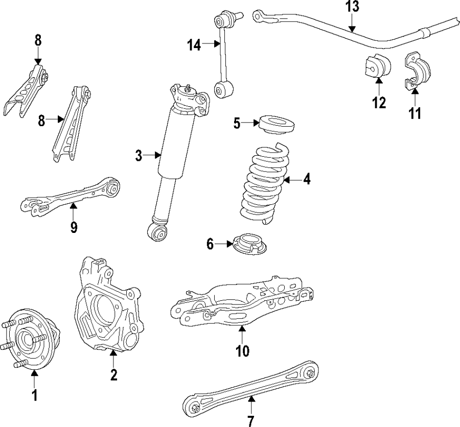 Diagram Rear suspension. for your 2015 GMC Sierra 2500 HD 6.0L Vortec V8 A/T 4WD Base Crew Cab Pickup Fleetside 