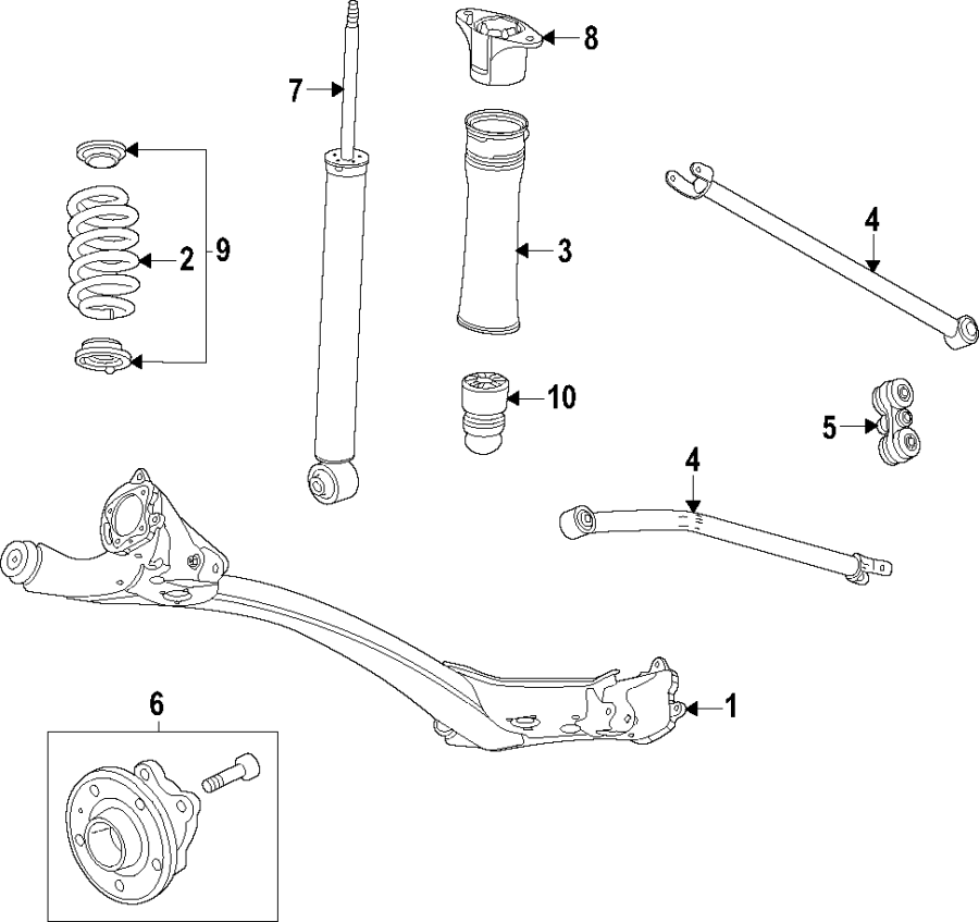 Diagram Rear suspension. Suspension components. for your 2011 GMC Sierra 2500 HD 6.0L Vortec V8 FLEX A/T RWD WT Standard Cab Pickup Fleetside 