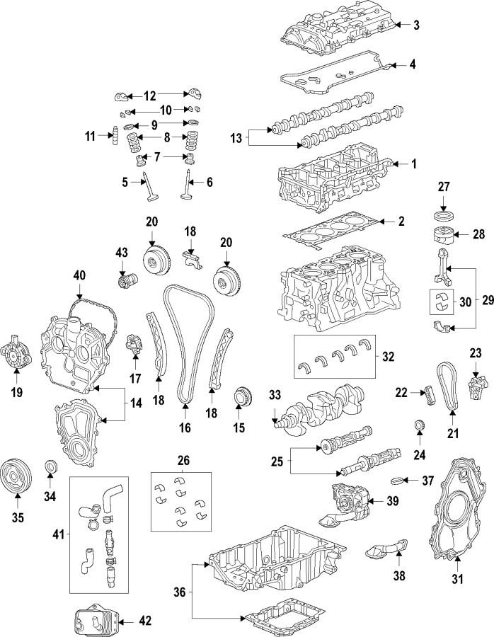 Diagram Camshaft & timing. Crankshaft & bearings. Cylinder head & valves. Lubrication. Mounts. Pistons. Rings & bearings. for your 2005 Chevrolet Trailblazer EXT   