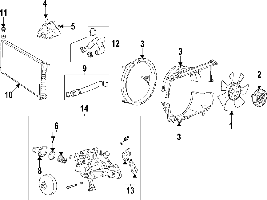 5Cooling system. Cooling fan. Radiator. Water pump.https://images.simplepart.com/images/parts/motor/fullsize/ZE4020.png