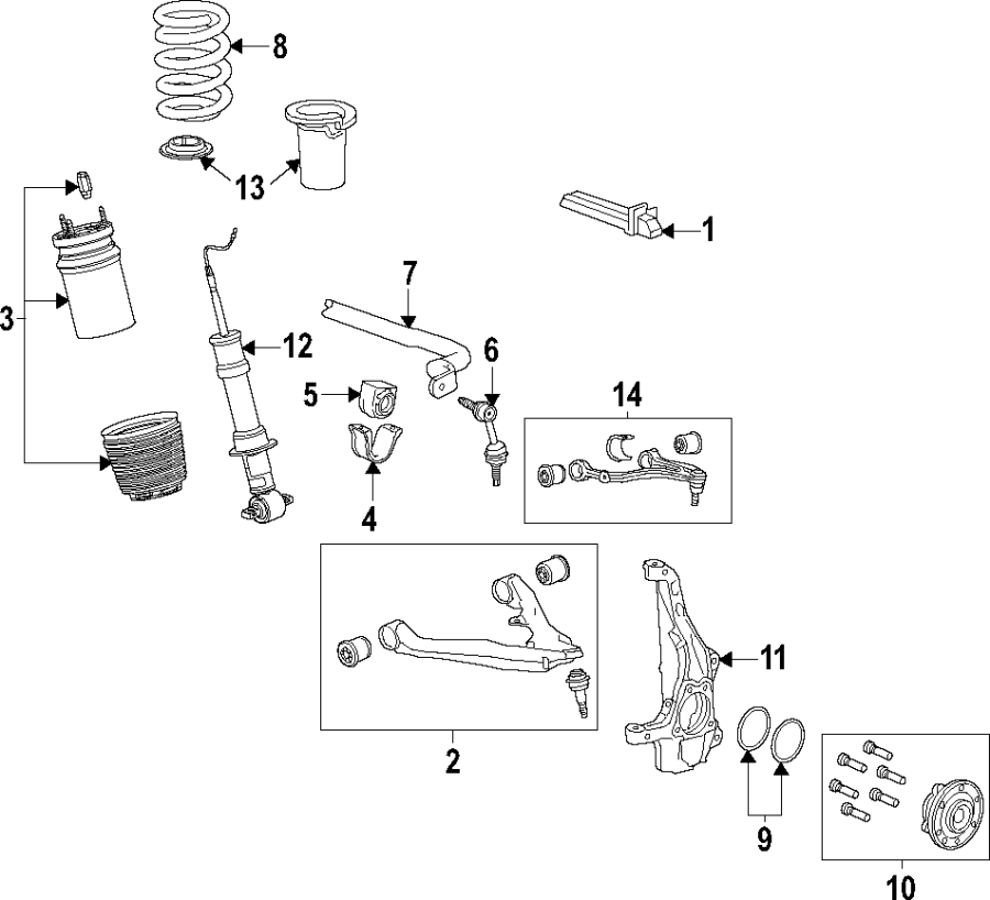 Diagram Front suspension. for your 2016 GMC Sierra 2500 HD 6.6L Duramax V8 DIESEL A/T 4WD Base Extended Cab Pickup Fleetside 