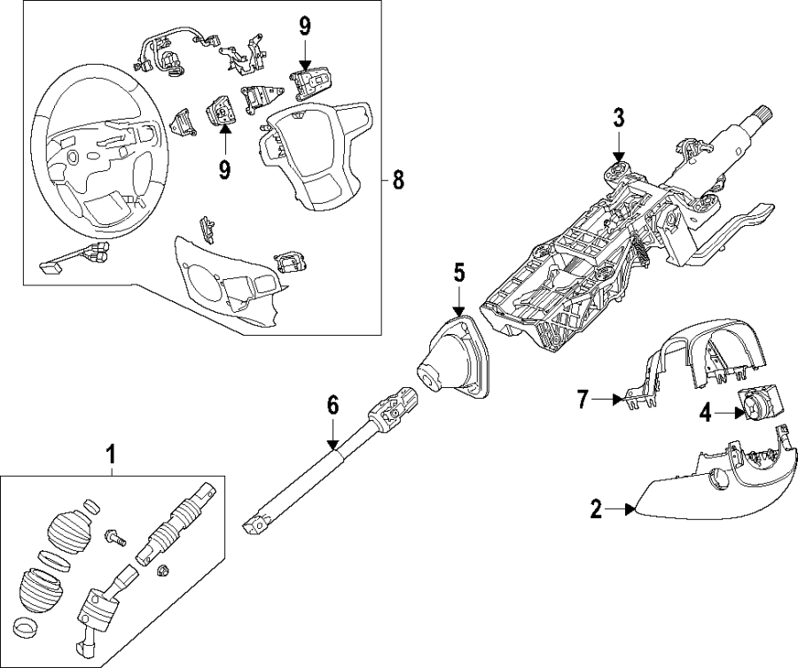 8Steering column. Steering wheel.https://images.simplepart.com/images/parts/motor/fullsize/ZE5080.png