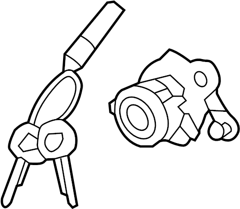 View 819701RB00 Door Lock Cylinder (Left) Full-Sized Product Image