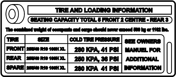View 8W0010502FD Tire Information Label Full-Sized Product Image