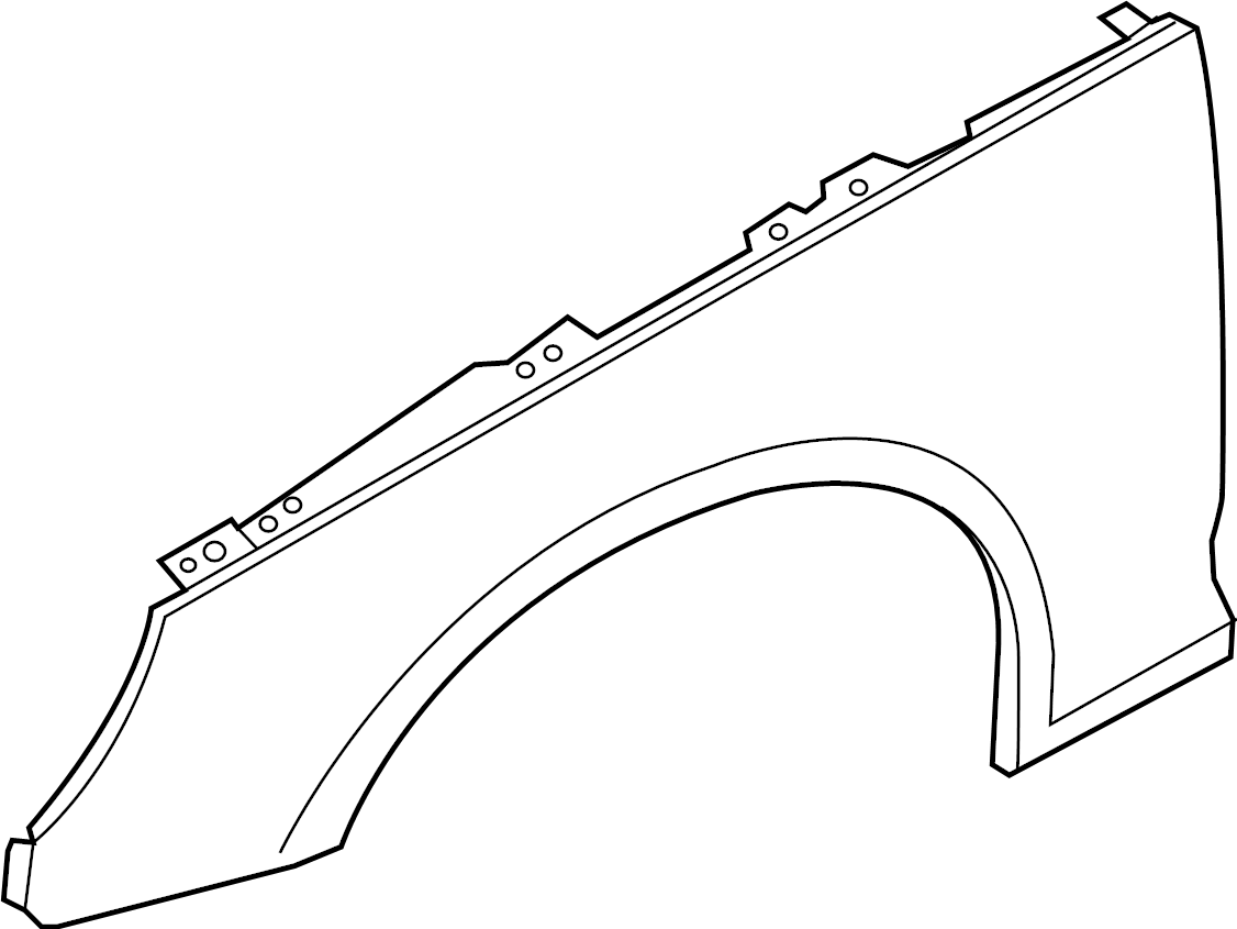 View 8W0821106D Fender ASSEMBLY. Front panel. Seal to cowl.  Full-Sized Product Image