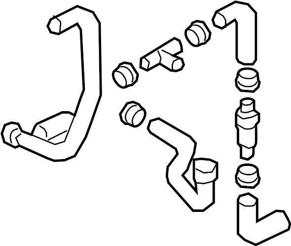 View 8W0122449CR Engine Coolant Bypass Hose. Hose ASSEMBLY. HVAC Heater Hose. Water hose.  Full-Sized Product Image