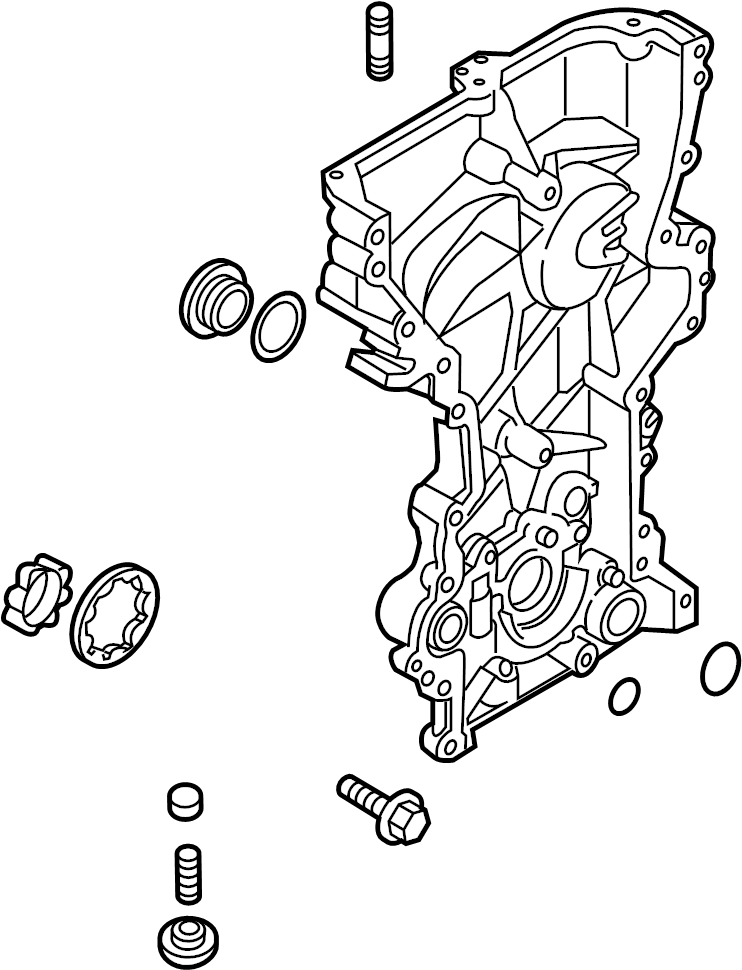View 213502E350 Cover. Timing. Engine. Pump. Oil. (Front) Full-Sized Product Image