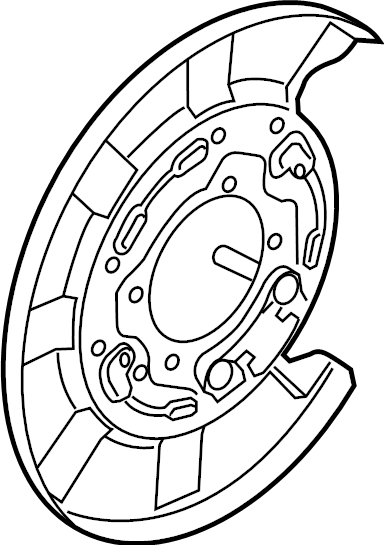 View 58252G9550 Brake Backing Plate (Right, Rear) Full-Sized Product Image