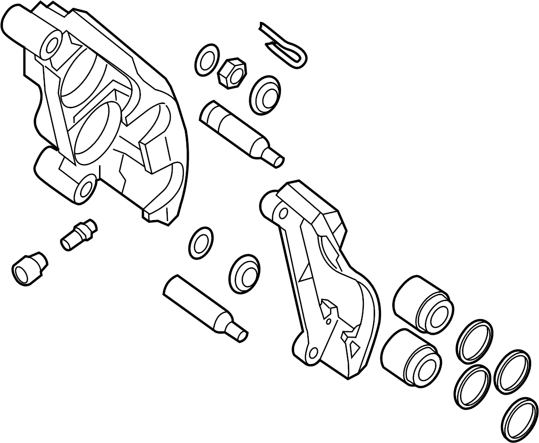 View D100M-1PA1BNW REMANUFACTURED Caliper, with O PADS/SHIMS.  (Right, Front) Full-Sized Product Image