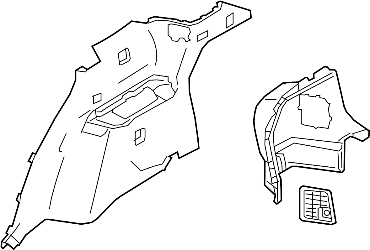 View TM536887002 Interior Quarter Panel Trim Panel (Left, Rear, Upper, Lower) Full-Sized Product Image
