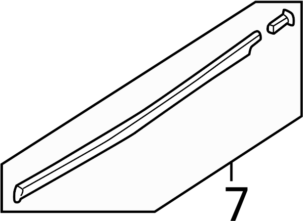 View B25D50645 Belt Weatherstrip protector. PROTECTOR, MOULDING - B. Line. (Right) Full-Sized Product Image