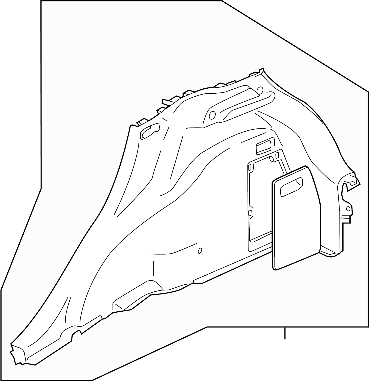 View D65268850G Interior Quarter Panel Trim Panel (Right, Rear, Upper, Lower) Full-Sized Product Image