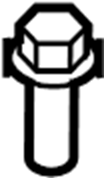 View N91040002 Suspension Strut Mount Bolt (Upper, Lower) Full-Sized Product Image