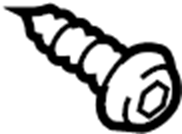 View 9353055020 Console Panel Screw (Rear) Full-Sized Product Image