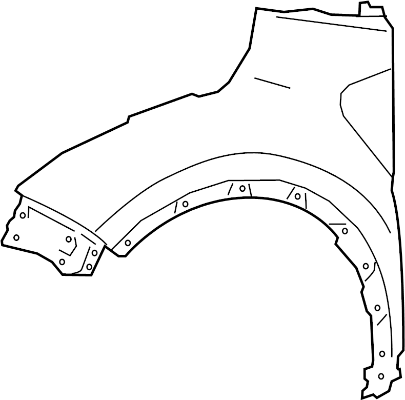 View 53801F4010 Fender (Front) Full-Sized Product Image