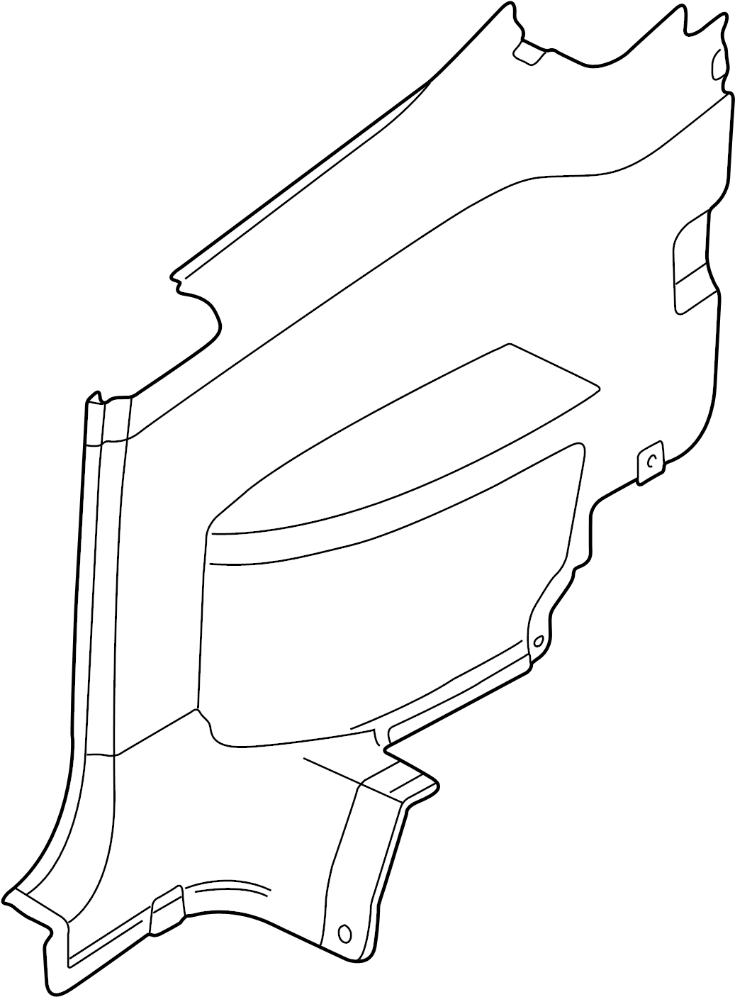 View 1EM867043ALKKP Interior Quarter Panel Trim Panel (Front, Upper, Lower) Full-Sized Product Image