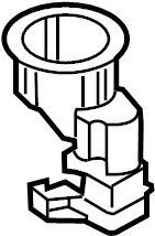 View 6K0919341 12 Volt Accessory Power Outlet Housing. Cigarette Lighter Element Bracket. Retainer. Spring Pin.  Full-Sized Product Image