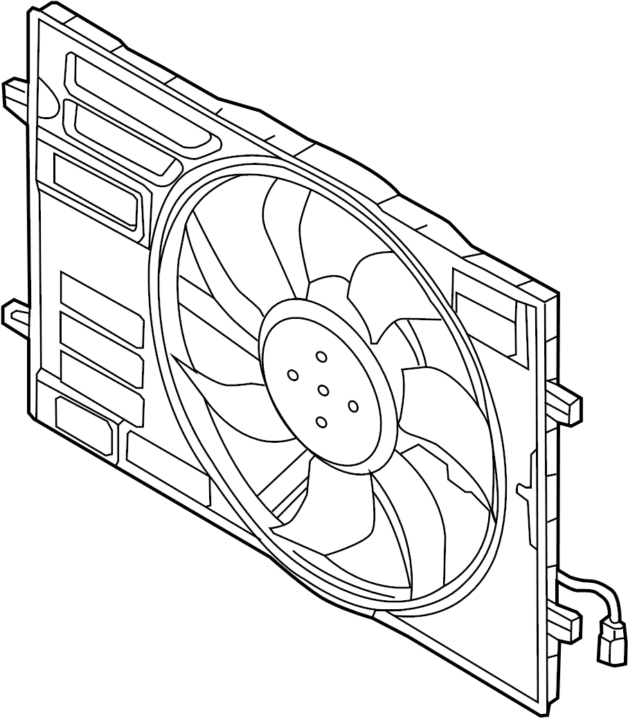 View 5Q0121203DE Engine Cooling Fan Assembly (Front) Full-Sized Product Image