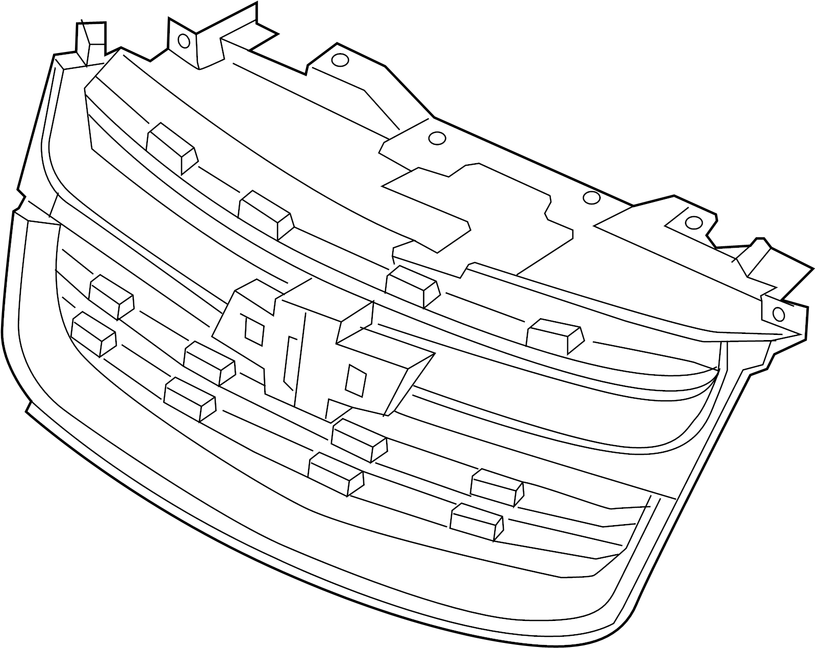 Chevrolet City Express Grille (Upper, Lower). Dark silver 19317812