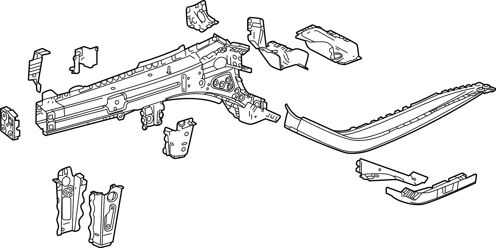 View 60005709 Rail. REINFORCED. (Front, Rear, Upper, Lower) Full-Sized Product Image