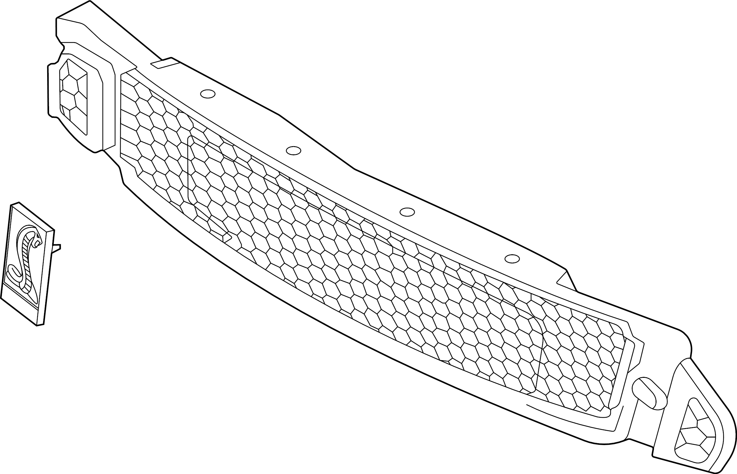 View FR3Z8200AB Grille (Upper) Full-Sized Product Image