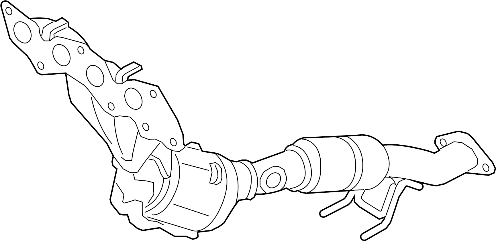 View JJ5Z5G232A Catalytic Converter with Integrated Exhaust Manifold Full-Sized Product Image
