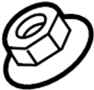 Image of Nut. (Upper, Lower). A solid metal or plastic. image for your 2015 Hyundai Tucson  Limited Sport Utility 