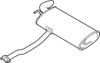 Image of Exhaust Muffler (Rear) image for your 2012 Hyundai Tucson 2.4L A/T FWD GLS Sport Utility 